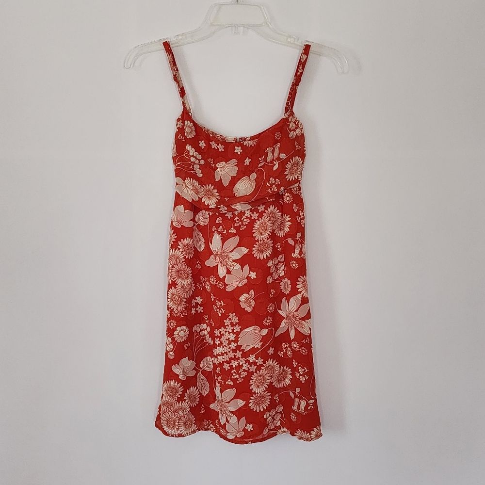 Urban Outfitters orange floral mini sundress size medium